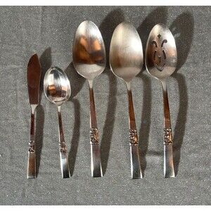 Vintage 40s Mixed Lot Flatware 1948 Community Morning Star Oneida Set of 5